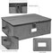 popoly Platter Storage Box, China Storage Case Containers with Lid and Handles, 17x13x6 in, 5 Felt Plate Dividers, Hard Shell and Stackable (Linen Grey