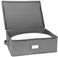 popoly Platter Storage Box, China Storage Case Containers with Lid and Handles, 17x13x6 in, 5 Felt Plate Dividers, Hard Shell and Stackable (Linen Grey