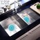 V-TOP Tub Stopper 2 Pack, 6 inches Large Silicone Drain Plug Hair Stopper Flat Suction Cover for Kitchen Bathroom and Laundry (Blue Transparent