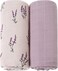 LifeTree Baby Swaddle Blankets Girls, Organic Muslin Swaddle Blankets Unisex Swaddling Wrap Receiving Blanket for Newborn, Organic Cotton, Large 47 x 47 inches, LavenderMauve