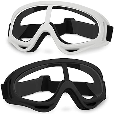 YSCare 2 Pack Protective Goggles Safety Glasses Eyewear Compatible with Nerf Guns for Kids Teens Game Battle(BlackWhite