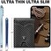 GSOIAX Mens Slim Wallet for Men Minimalist Genuine Leather Carbon Fiber Rfid Blocking Bifold Credit Card Holder With Gift Box (Blue and Carbon Black