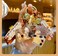 HSYHERE Men Women Creative Interesting Floating Milk Tea Brown Bear Lucky Bottle Keychain Keyrings