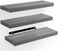 AMADA HOMEFURNISHING Floating Shelves, Wall Shelves for Bathroom/Living Room/Bedroom/Kitchen Decor, Grey Shelves with Invisible Brackets Set of 3 - AMFS07G