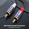 MOSWAG RCA Stereo Cable,2RCA Male to 2RCA Male Stereo Auxiliary Audio Cable Subwoofer Cable 3.28ft/1M, 24K Gold Plated Nylon Braided for Home Theater, Audio, HDTV, Car Stereo, Speakers