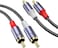 MOSWAG RCA Stereo Cable,2RCA Male to 2RCA Male Stereo Auxiliary Audio Cable Subwoofer Cable 3.28ft/1M, 24K Gold Plated Nylon Braided for Home Theater, Audio, HDTV, Car Stereo, Speakers