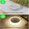 Lacasa Solar Deck Lights Outdoor Waterproof LED Solar Step Lights Driveway Lights, White 4000K, for Garden Yard Patio Pathway, Round, 4 Pack
