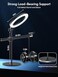 LUXSURE Ring Light for Desk with Stand,Overhead Camera/Phone Mount with 10.5" Ring Lights for iPhone,Phone Tripod with Light Adjustable Lighting for Video Recording,Cooking,Live Stream,Content Creator