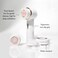 Vanity Planet Raedia 2.0 Facial Cleansing Brush, 4 Interchangeable Brush Heads, White - Daily Cleansing Face Exfoliator for GlowingAcne Prone Skin - Lightweight Silicone Water-Resistant Body Brush