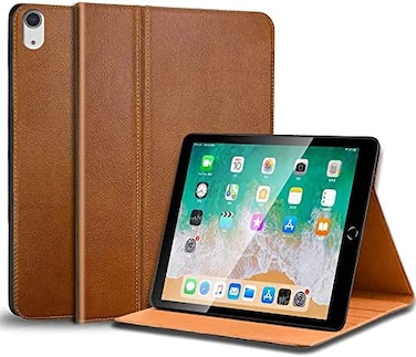 جراب جلدي من Gexmil لجهاز iPad Air مقاس 11 بوصة M3 2025/ M2 2024، وجراب لجهاز iPad Air مقاس 10.9 بوصة من الجيل الخامس/الرابع 2022/2020، غطاء من الجلد الطبيعي عالي الجودة، خاصية التشغيل/الإيقاف التلقائ