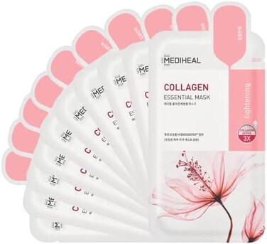 Mediheal Official Best Korean Sheet MaskCollagen Essential Face Mask LiftingFirmingFor All Skin Types Value Sets10 Sheets