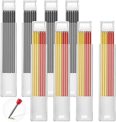Hiboom 2.8 mm Pencil Refills for Carpenter Mark Pencils, Solid Deep Hole Mechanical Construction Pencil Replacements, Pencil Refills for Woodworking Scriber Marking Architect Drawing, Refills Only (48