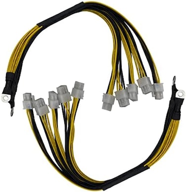 كابل توصيل طاقة تعدين من نوع Onyehn، عبوة من قطعتين، 6 دبابيس PCIE، طوله 40 سم، مناسب لجهاز Bitmain Antminer APW7APW3 PSU L3 D3