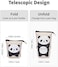 Sooez Standing Pencil Case, Cute Stand up Pencil Pouch, Telescopic Pen Pouch, Portable Pencil Holder, Kawaii Stand up Pencil Case, Spacious Pencil Pouch Bag for School Office Supplies, Beige Panda