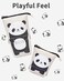 Sooez Standing Pencil Case, Cute Stand up Pencil Pouch, Telescopic Pen Pouch, Portable Pencil Holder, Kawaii Stand up Pencil Case, Spacious Pencil Pouch Bag for School Office Supplies, Beige Panda
