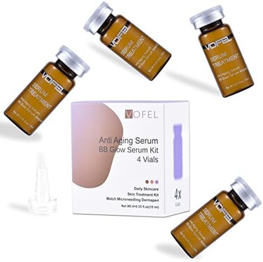 VOFEL Anti Aging Serum with Hyaluronic Acid for Microneedling Serum BB Glow Starter Kit Serum Ampoules for Face 0.35 oz 4 Vials