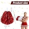 Hanaive 60 Pcs Cheerleading Pom Poms Cheer Pom Poms Fun Pom Poms Metallic Foil Pom Poms Cheerleading Poms with Plastic Handles for Cheering Squad Team Spirited Sports Dance Kids Girls (Red, White