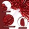 Hanaive 60 Pcs Cheerleading Pom Poms Cheer Pom Poms Fun Pom Poms Metallic Foil Pom Poms Cheerleading Poms with Plastic Handles for Cheering Squad Team Spirited Sports Dance Kids Girls (Red, White