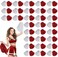 Hanaive 60 Pcs Cheerleading Pom Poms Cheer Pom Poms Fun Pom Poms Metallic Foil Pom Poms Cheerleading Poms with Plastic Handles for Cheering Squad Team Spirited Sports Dance Kids Girls (Red, White