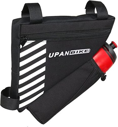 UPANBIKE Bike Frame Bag Bicycle Water Bottle Holder 1.5L Bike Front Tube Bag Bicycle Saddle Bag with Water Bottle Holder Bicycle Accessories(Black,Water bottle is not included