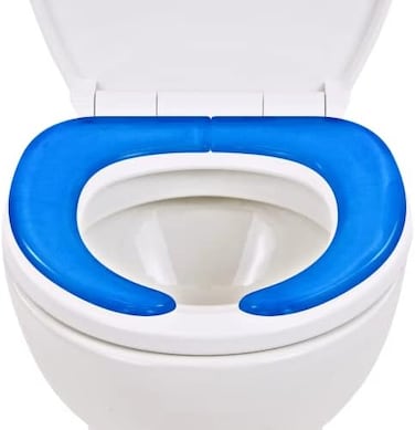 Vive Gel Toilet Seat Cushion Cover - Fits Elongated and Standard Toilet Models - Adhesive Padded Cushions for Pressure Relief (Blue
