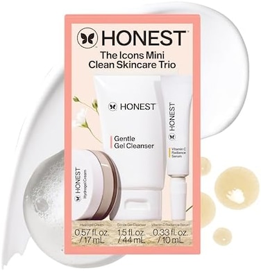 Honest Beauty The Icons Skincare TrioMini Hydrogel Cream, Gentle Gel Cleanser, Vitamin C Radiance SerumEWG Verified, VeganCruelty Free
