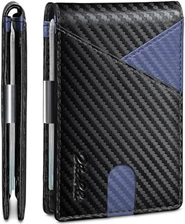 Zitahli Wallet for Men - with Money Clip Slim Leather Slots Credit Card Holder RFID Blocking Bifold Minimalist Wallets with Gift Box