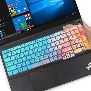 غطاء لوحة مفاتيح MUBUY-GOL لأجهزة Lenovo ThinkPad E15 Gen 4/3/2 و ThinkPad L15 Gen 2/1 و ThinkPad T15 T15p T15g P15 P15s P15v Gen 3/2/1 و ThinkPad E580 E590 E595 L580 L590 P52 P53 P72 P73 T570 T575 T5