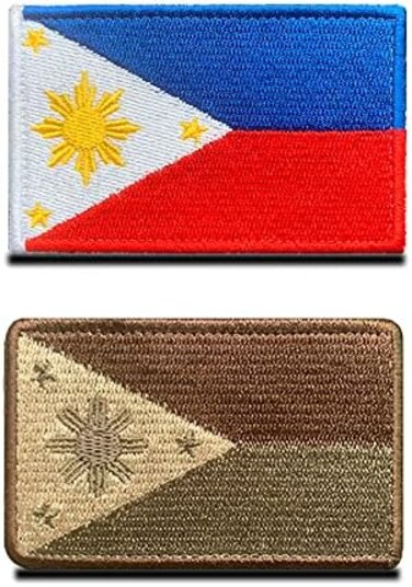 Zcketo 2 PCS Philippines Flag Patches Hook and Loop Fastener Embroidered Tactical Military National Filipino Patch for Attach to Caps,Bags,Backpacks,Vest,Uniforms,Team Clothes,Tactical Etc.
