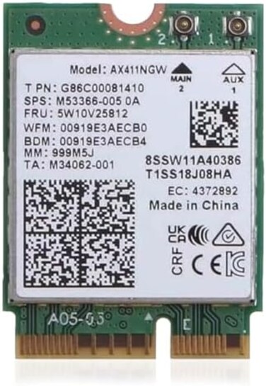 HighZer0 Electronics AX411 WiFi 6E CardTri-Band Wi-FiUp to 3.0 GbpsCNVio2 M.2 Wifi Card for PCSupports Bluetooth 5.3Requires Intel 12thGen CPU Windows 10/11, LinuxAX411NGW