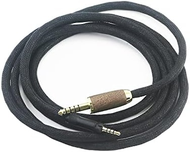 NewFantasia 4.4mm Balanced Male 6N OCC Copper Silver Plated Cord 4.4mm Balanced Cable Compatible with Sennheiser HD598 HD598 SE, HD560s HD598 Cs, HD598 SR, HD599 HD620S Headphone Walnut Wood Shell