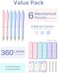 Four Candies Pastel Mechanical Pencil Set - 6PCS 0.5 mm0.7mm Pencils with 360PCS HB2 Lead Refills, 3PCS Erasers and 9PCS Eraser Refills, Cute School Supplies Stuff for Student Writing Drawing