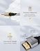 كابل TechDuck 8K HDMI 2.1 بطول 10 أقدام، يدعم دقة 8K بمعدل 60 هرتز و4K بمعدل 120 هرتز و144 هرتز، بسرعة نقل بيانات 48 جيجابت في الثانية، كابل HDMI عالي الجودة ومتين مضفر، مقاس 28AWG، معتمد.