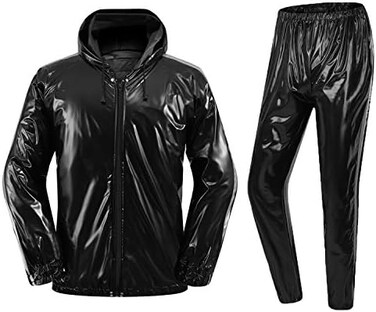 REEDBEEK Professional Anti-Rip Sauna Suit Weight Loss Sweat Suit with Hood Boxing MMA Training Gym Jacket Top and Pant Workout Full-Zip Suits for Men and Women