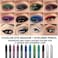 evpct 6Pcs Blue Colored Glitter Eyeliner Pencils Set delineadores de colores para ojos ojos contra el agua Dark Light Blue Green Purple Red Pink Metallic Colorful Liquid Eye Liner Set Women Waterproof