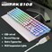 RK ROYAL KLUDGE White Typewriter Mechanical Gaming Keyboard with Rainbow RGB BacklightSidelight, Retro Punk Round Keycaps, and Removable Wrist Rest
