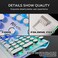 RK ROYAL KLUDGE White Typewriter Mechanical Gaming Keyboard with Rainbow RGB BacklightSidelight, Retro Punk Round Keycaps, and Removable Wrist Rest