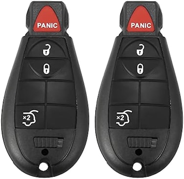 X AUTOHAUX 2pcs Replacement Keyless Entry Remote Car Key Fob M3N5WY783X 433Mhz for Jeep Grand Cherokee 2008-2013 for Commander 08-10 4 Buttons with Door Key IYZ-C01C
