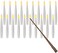 Leejec 20pcs Flameless Taper Floating Candles with Magic Wand Remote, Flickering Warm Light, Battery Operated 6.1" LED Electric Window Candle, Decor for Christmas, Wedding, Halloween, Birthday Party