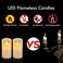 Antizer Battery Operated Flameless Candles, Ivory Real Wax Pillar LED Candles with 10 Key Remote Control and 24 Hour Timer (Pack of 2-8.5cm x 6.24cm