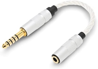 Sanpyl 4.4mm Male to 3.5mm Female Headphone Adapter, Silver Plated 4.4mm Balanced to 3.5mm Stereo Adapter Cable Headphone Jack Converter Cord for NW‑ZX300A NW‑WM1