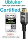 كابل HDMI من Ubluker بدقة 10K و8K و4K، بسرعة 48 جيجابت في الثانية وطول 4 أمتار، معتمد فائق السرعة، يدعم دقة 4K بمعدل 240 هرتز و144 هرتز، ودقة 8K بمعدل 60 هرتز وزمن استجابة 0.01 مللي ثانية، وتقنية HDR1