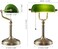Newrays Green Glass Bankers Desk Lamp with Pull Chain Switch Plug in Fixture
