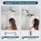 BRIGHT SHOWERS Shower Head Combo with Two Spray Setting, Fixed Shower Head and Handheld with Grey Face, Brushed Nickel