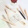 Buqoo Gel Pens Set, 5 Pack Retractable Gel Ink Pens 0.5mm Fine Points Pens Various Styles of Gel Pens with 1 Highlighter for Drawing Writing Planner School Supplies (Brownish Red Color