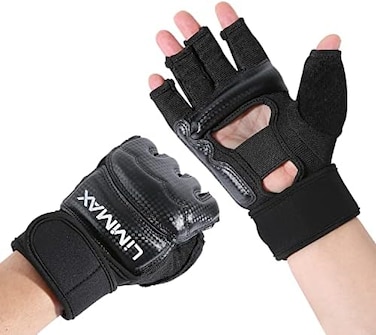 LiMMAX Kickboxing Sparring Gloves MMA Gloves for Men Women Half Finger Boxing Gloves Fighting Gloves Boxing Gloves for Punching Bag Training UFC Gloves for Men Women