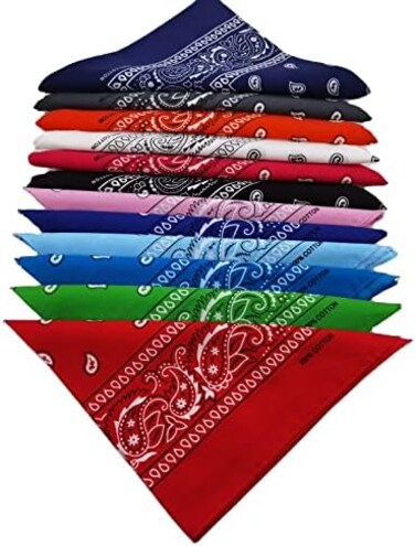 triumphal FANNI YOUPIN 100% Cotton Fine thick Bandanas/Fashion Scarf for MenWomen Paisley printed 22 inches, 12 Colors, 22x22 inches