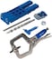 أداة Kreg Durable Pocket-Hole Jig 320 مع مشبك تثبيت كلاسيكي 2 بوصة - تتضمن مشابك خشبية لأعمال النجارة في المساحات الضيقة - للمواد بسماكة من 1/2 بوصة إلى 1 1/2 بوصة