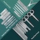 Andrea Manicure Set Professional Set Nail Clippers Pedicure Kit-30 Pieces Stainless Steel Manicure Kit,Grooming Kit Nail Care Tools with Luxurious Travel Case Silver