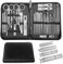 Andrea Manicure Set Professional Set Nail Clippers Pedicure Kit-30 Pieces Stainless Steel Manicure Kit,Grooming Kit Nail Care Tools with Luxurious Travel Case Silver